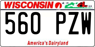 WI license plate 560PZW