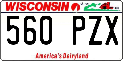WI license plate 560PZX