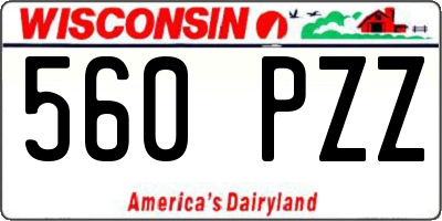 WI license plate 560PZZ