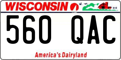 WI license plate 560QAC