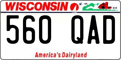 WI license plate 560QAD