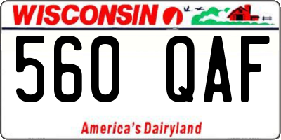 WI license plate 560QAF