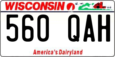 WI license plate 560QAH
