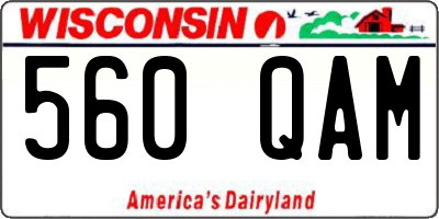 WI license plate 560QAM