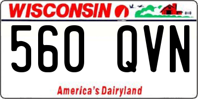 WI license plate 560QVN