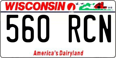 WI license plate 560RCN