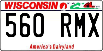 WI license plate 560RMX