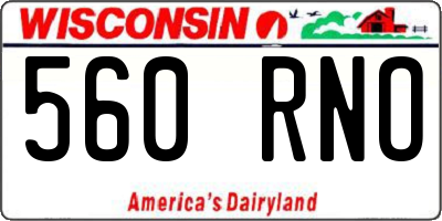 WI license plate 560RNO