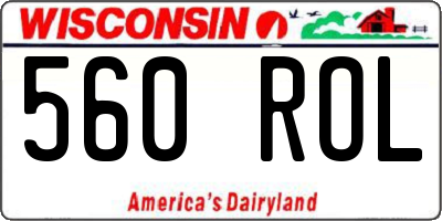 WI license plate 560ROL