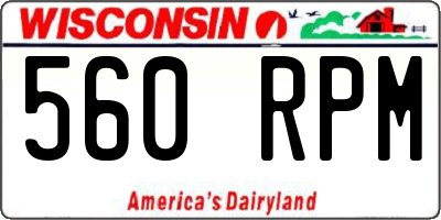 WI license plate 560RPM