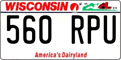 WI license plate 560RPU