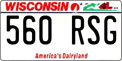 WI license plate 560RSG