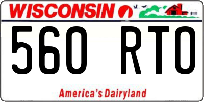 WI license plate 560RTO