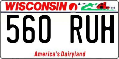WI license plate 560RUH