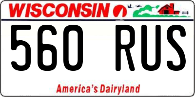 WI license plate 560RUS
