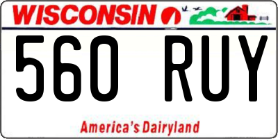 WI license plate 560RUY