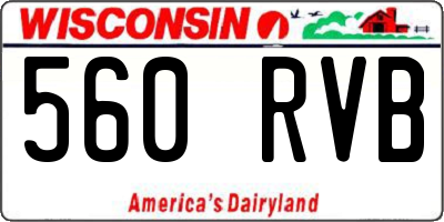 WI license plate 560RVB