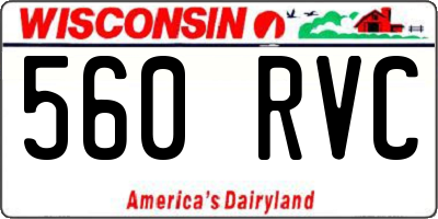 WI license plate 560RVC