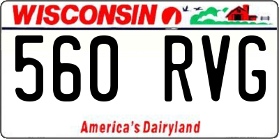 WI license plate 560RVG