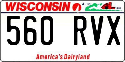 WI license plate 560RVX