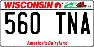WI license plate 560TNA