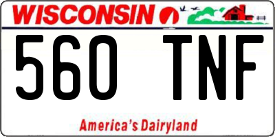 WI license plate 560TNF