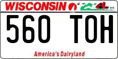 WI license plate 560TOH