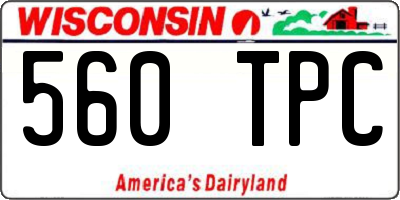 WI license plate 560TPC
