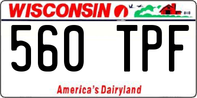 WI license plate 560TPF