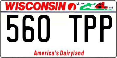 WI license plate 560TPP