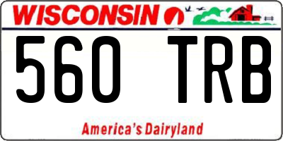 WI license plate 560TRB