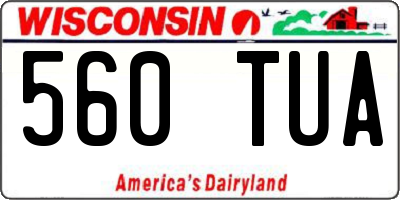 WI license plate 560TUA