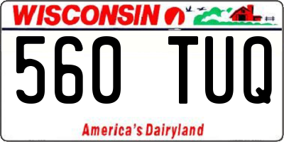 WI license plate 560TUQ