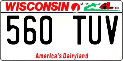 WI license plate 560TUV