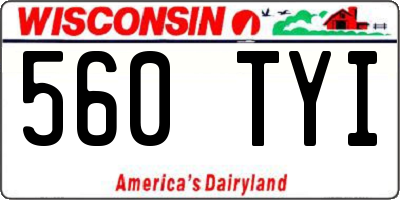 WI license plate 560TYI