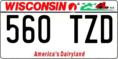 WI license plate 560TZD