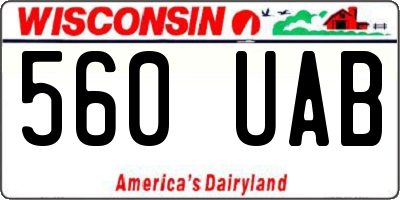 WI license plate 560UAB