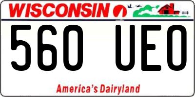WI license plate 560UEO
