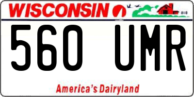 WI license plate 560UMR