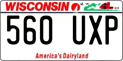 WI license plate 560UXP