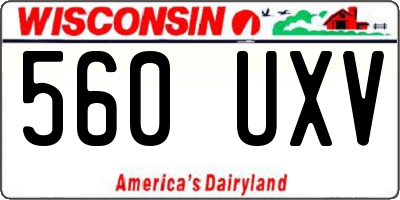 WI license plate 560UXV