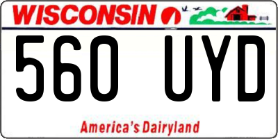 WI license plate 560UYD