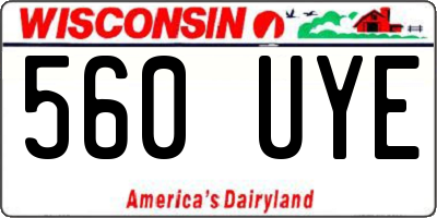 WI license plate 560UYE
