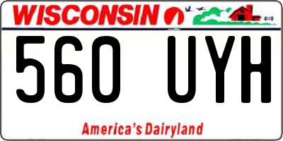 WI license plate 560UYH