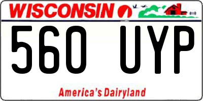 WI license plate 560UYP