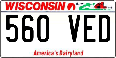 WI license plate 560VED