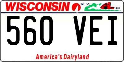 WI license plate 560VEI