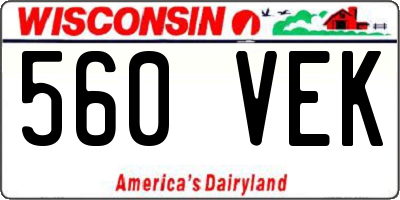 WI license plate 560VEK