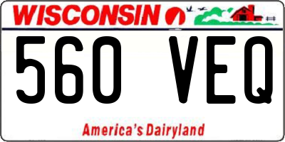 WI license plate 560VEQ