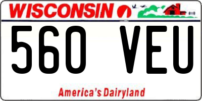 WI license plate 560VEU